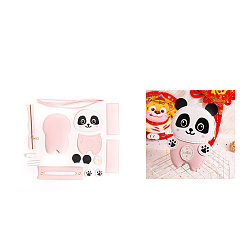 Pink Kits de fabrication de pruse en pvc tissé à la main, bricolage, panda, rose, 22x14.5x6 cm