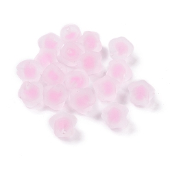 Pink Rubberized Style Transparent Acrylic Beads, Two Tone, Bead in Bead Style, Star, Pink, 17x17.5x14mm, Hole: 2.7mm