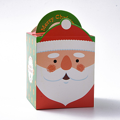 Coloré Coffrets cadeaux de bonbons à thème de noël, boîtes d'emballage, pour noël présente des bonbons fête du festival de noël, motif père noël / père noël, colorées, 10.2x8.3x8.2 cm