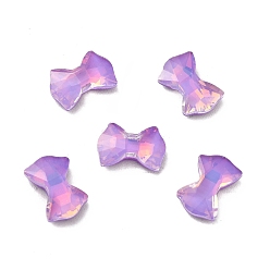 Terciopelo Púrpura Cabujones de diamantes de imitación de vidrio estilo mocha k, espalda y espalda planas, facetados, lazo, terciopelo púrpura, 9 mm