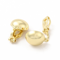 Oro Fornituras para aretes de clip de aleación, con bucles horizontales, plano y redondo, dorado, 17x12x10 mm, agujero: 1.5 mm