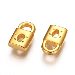 Золотой 304 кулон из нержавеющей стали, замок навесной, золотые, 10x6x2.5 мм, отверстие : 2.5x3 мм