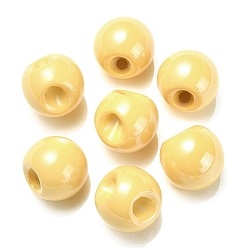 Light Khaki Opaque Acrylic Beads, Round Ball Bead, Top Drilled, Light Khaki, 19x19x19mm, Hole: 3mm