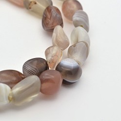 Agate De Botswana Botswana naturelles agate rangées de perles, nuggets, 5~7mm, Trou: 5~7mm, environ 1 pouce