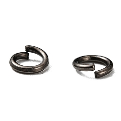 Черный Цвет Металла Железа открыты кольца прыжок, металлический черный , 8x0.7 мм, 21 датчик, внутренний диаметр: 6.6 мм, Около 12500 шт / 1000 г
