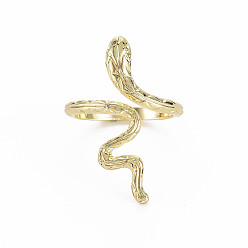 Light Gold Anillos de puño de aleación con revestimiento de cremallera en forma de serpiente, anillos abiertos, sin plomo y cadmio, la luz de oro, tamaño de EE. UU. 7 1/4 (17.5 mm)