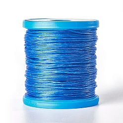 Royal Blue Round Waxed Cords, Micro Macrame Cord, Polyester Leather Sewing Thread, for Bracelets Making, Beading, Crafting, Bookbinding , Royal Blue, 1mm, about 87.48 yards(80m)/roll