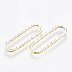 Real 18K Gold Plated Brass Linking Rings, Oval, Real 18K Gold Plated, 20x6x1mm
