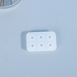 Белый DIY круглая бусина пищевая силиконовая форма, формы для литья смолы, для изготовления уф-смолы и эпоксидной смолы, 6 полости, белые, 35x50x9 мм