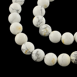 Howlite Round Natural Howlite Beads Strands, 8mm, Hole: 1mm, about 50pcs/strand, 15.7 inch