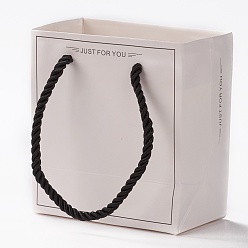 White Kraft Paper Bags, with Handles, for Gift Bags and Shopping Bags, Rectangle, White, 12x11x6cm