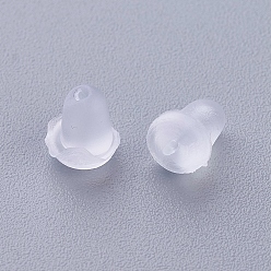Прозрачный Пластиковые гайки для ушей, спинки для серьги, прозрачные, 6x4.5 мм, отверстие : 0.5 мм