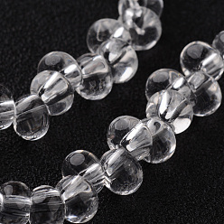 Clear Teardrop Glass Bead Strands, Clear, 6x4mm, Hole: 1.6mm, about 100pcs/strand, 15.3 inch