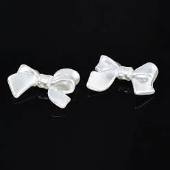 Creamy White ABS Plastic Imitation Pearl Beads, Bowknot, Creamy White, 24x31x6.5mm, Hole: 1.6mm, about 230pcs/500g