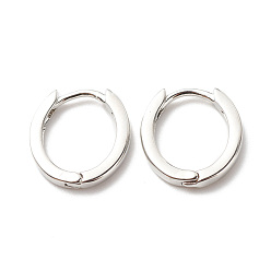 Платина Серьги-кольца из латуни для женщин, без кадмия и без свинца, платина, 15x13.5x2 мм, штифты : 1 мм