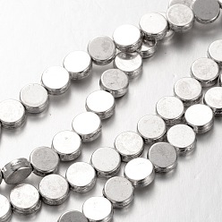 Античное Серебро Плоские круглые нити сплава шарик тибетский стиль, без кадмия, без никеля и без свинца, 7x3 мм, Отверстие : 1 мм, около 30 шт / нитка