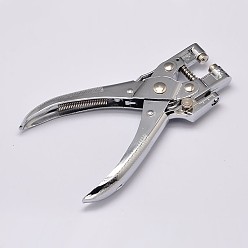 Stainless Steel Color Stainless Steel Hole Punch Pliers, Can Pouch 4mm Round Hole, Stainless Steel Color, 160x100x15mm