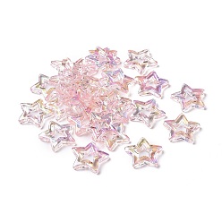 Бледно-Розовый УФ-покрытие радужными переливающимися акриловыми бусинами, звезда, розовый жемчуг, 26x27x5 мм, отверстие : 2 мм