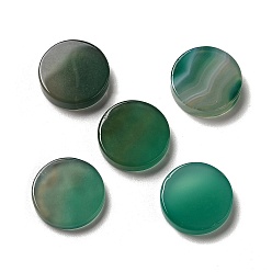 Green Onyx Agate Natural Green Onyx Agate Cabochons, Dyed & Heated, Flat Round, 20x3.6~5.1mm