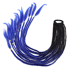 Dark Blue High Temperature Fiber Colored Braids Hair Piece Ponytail Dreadlocks Hair Ornaments, Hair Accessories Women Children Girl, Dark Blue, 600~650mm
