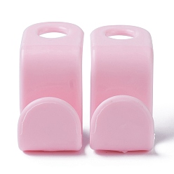 Pink S-shape Multi-function Hook, Plastic Clothes Hanger Connector Hooks, for Hanging Clothes, Pink, 41x19x30mm, Hole: 9.5mm
