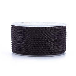 Black Polyester Braided Cord, Black, 2mm, about 16.4 yards(15m)/roll