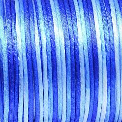 Blue Segment Dyed Polyester Cord, Satin Rattail Cord, Blue, 2mm, about 100yards/roll