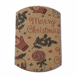 Candy Boîtes d'oreiller en papier, coffrets cadeaux bonbons, pour les faveurs de mariage fournitures de fête d'anniversaire de douche de bébé, burlywood, Motif à thème de Noël, 3-5/8x2-1/2x1 pouce (9.1x6.3x2.6 cm)