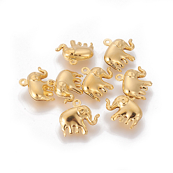 Golden 304 Stainless Steel Charms, Elephant, Golden, 14.3x15x5.2mm, Hole: 1mm