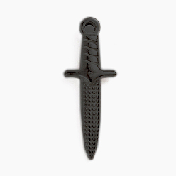 Noir Pendentifs en acier inoxydable, poignard, électrophorèse noir, 304mm, Trou: 24x9x3.5mm