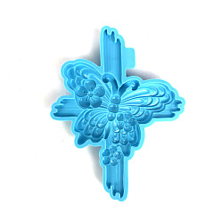 Cross Butterfly Display Decoration DIY Silicone Molds, Resin Casting Molds, For UV Resin, Epoxy Resin Craft Making, Cross, 160x207x22mm