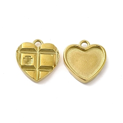 Real 14K Gold Plated Ion Plating(IP) 304 Stainless Steel Pendant Rhinestone Settings, Heart, Real 14K Gold Plated, Fit For 2mm Rhinestone, 16.5x14.5x14mm, Hole: 3mm