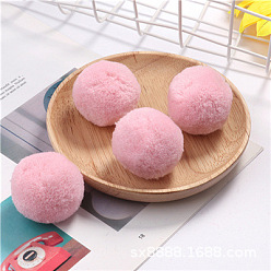 Pink Boules de pompons moelleuses en polyester, pour sacs, foulards, accessoires du vêtement, ornements, rose, 5 cm