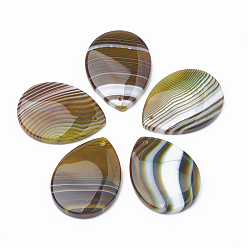 Banded Agate Natural Banded Agate Pendants, Dyed, Drop, 39~42x27~30x5~8mm, Hole: 1.5mm