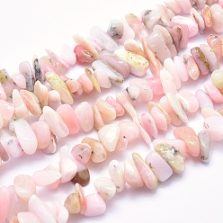 Pink Opal Natural Pink Opal Beads Strands, Chips, 4~16x4~8mm, Hole: 0.8mm, 15.7 inch
