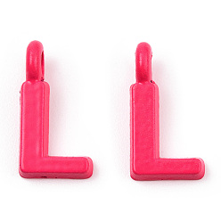 Letter L Rack Plating Spray Painted Alloy 1-Loop Link Pendants, Letter Charms, Lead Free & Nickel Free & Cadmium Free, Letter.L, 13.5x7.5x2mm, Hole: 2mm