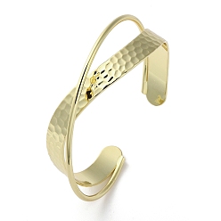 Настоящее золото 18K Латунные браслеты-манжеты крест-накрест с покрытием стойки, без свинца и без кадмия, реальный 18 k позолоченный, внутренний диаметр: 2-1/4 дюйм (5.8 см)