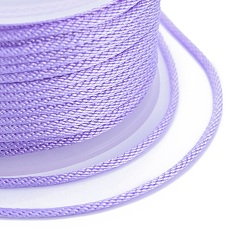 Лиловый Полиэстер плетеные шнуры, для изготовления ювелирных изделий из бисера, сирень, 2 мм, около 21.87 ярдов (20 м) / рулон