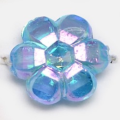 Sky Blue Eco-Friendly Transparent Acrylic Beads, Rice, AB Color, Sky Blue, 6x3mm, Hole: 1mm, about 19500pcs/500g