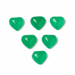 Jade Malais Malaisie naturelle cabochons de jade, teint, coeur à dos plat, 7.5~8x8~8.5x3.5~4mm