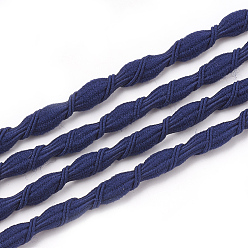 Midnight Blue Elastic Cord, with Nylon Outside and Rubber Inside, Midnight Blue, 5mm, about 100yard/bundle(300 feet/bundle)