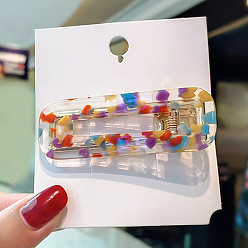 Colorido Pinzas para el cabello de cocodrilo de acetato de celulosa, accesorios para el cabello ahuecados para niñas mujeres, Rectángulo, colorido, 65 mm