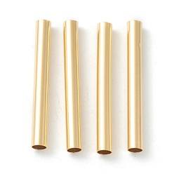 Real 24K Gold Plated Brass Tube Beads, Long-Lasting Plated, Tube, Real 24K Gold Plated, 25x3mm, Hole: 2.5mm