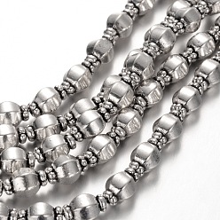 Antique Silver Lantern Tibetan Style Alloy Bead Strands, Lead Free & Nickel Free, 10x7mm, Hole: 1mm, about 21pcs/Strand