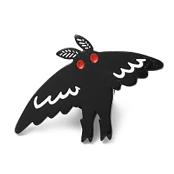 Electrophoresis Black Épingle en émail de chauve-souris d’Halloween, badge animal en alliage plaqué noir électrophorèse pour vêtements de sac à dos, électrophorèse noir, 25x34x1.5mm