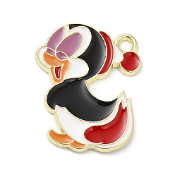 Colorful Light Gold Plated Alloy Enamel Pendants, Penguin Charm, Colorful, 21x17x1.5mm, Hole: 1.8mm