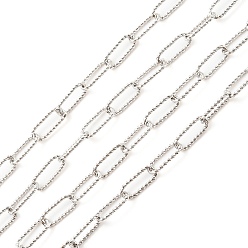 Platinum Rhodium Plated 925 Sterling Silver Paperclip Chains, Soldered, Platinum, Link: 11x4.5x1mm