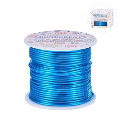Deep Sky Blue Round Aluminum Wire, Deep Sky Blue, 17 Gauge, 1.2mm, about 380.57 Feet(116m)/roll