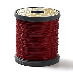 Red Waxed Polyester Cord, Micro Macrame Cord, Bracelets Making Cord, for Leather Projects, Handcraft, Bookbinding, Flat, Red, 0.8x0.2mm, about 164.04 yards(150m)/roll