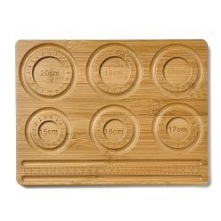 BurlyWood Tablero de diseño de cuentas de bambú, Bandeja para hacer pulseras y tobilleras de joyería con cuentas DIY, Rectángulo, 20x26x1.05 cm
